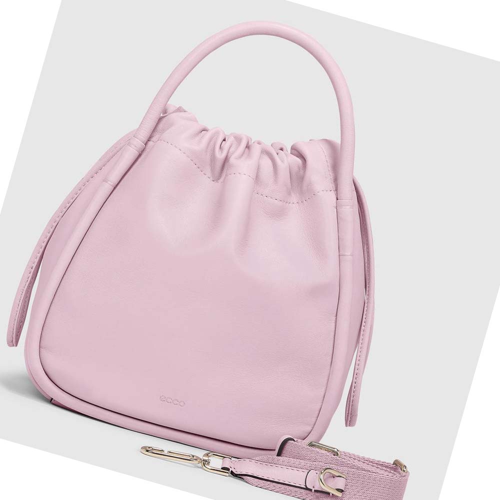 Women\'s Ecco Contact Drawstring Handbag Pink | SG 332LIS